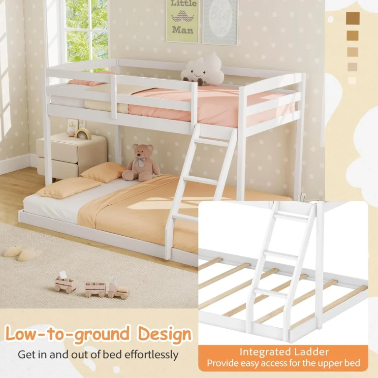 KOMFOTT Low Bunk Bed Twin Over Full