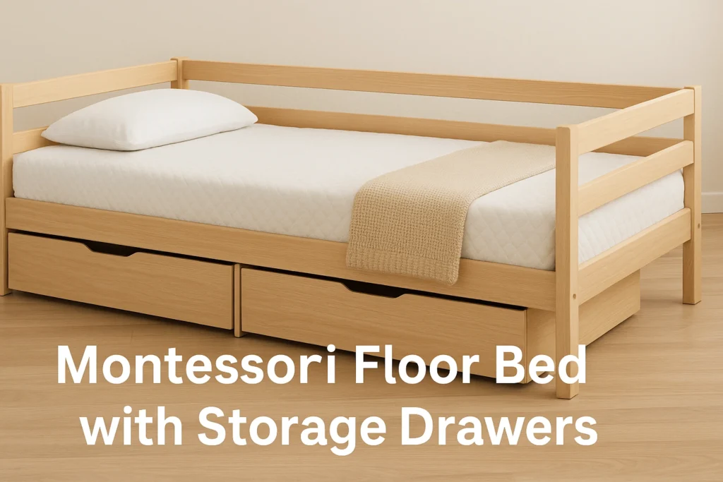 Montessori Floor Bed with Storage Drawers